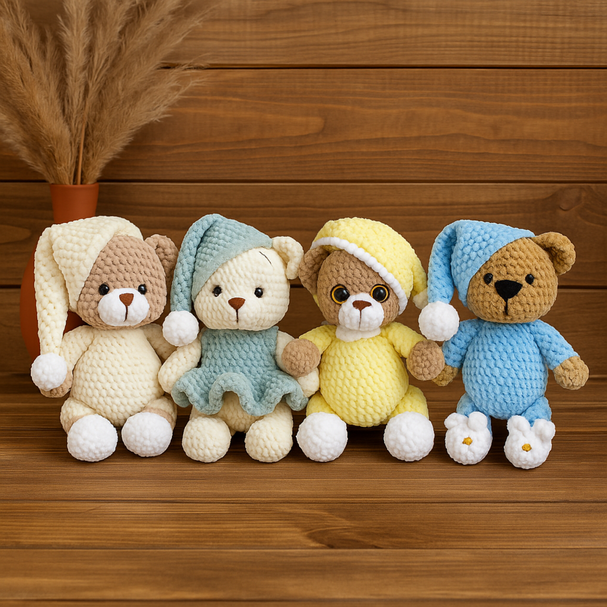 Cozy Night Bears Crochet Pattern Bundle PDF | Cute Sleepy Teddy Amigurumi | Baby Gift Plush Toy Pattern - Image 5