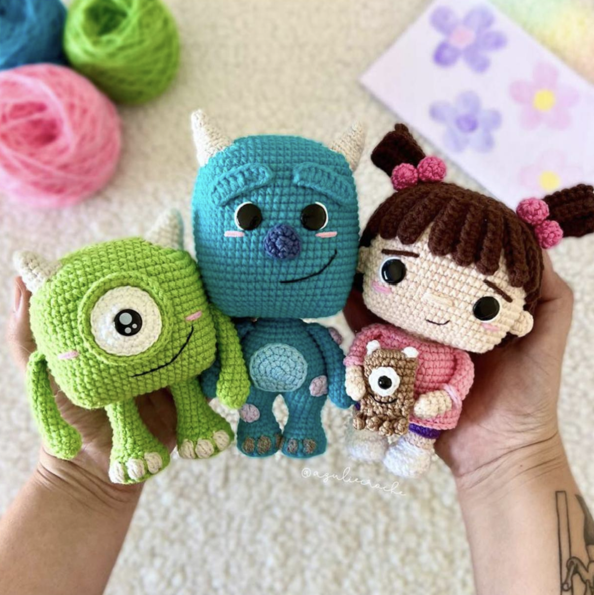 Monsters Crochet Pattern Bundle – Mike, Sullivan, Boo & Mini Mike Amigurumi PDF