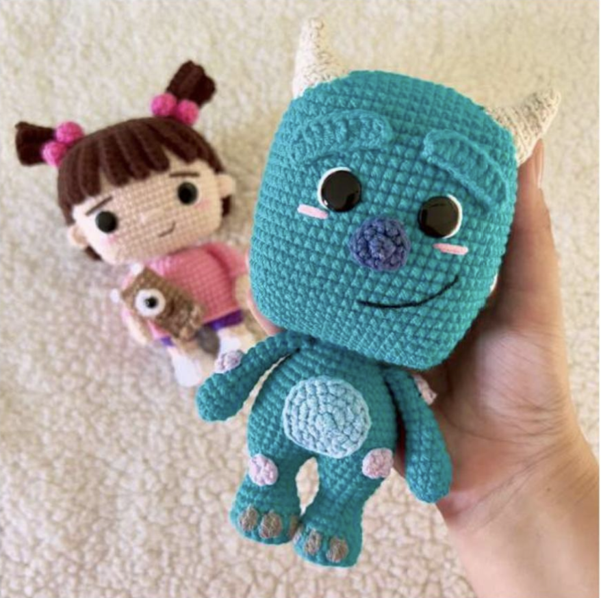 Monsters Crochet Pattern Bundle – Mike, Sullivan, Boo & Mini Mike Amigurumi PDF - Image 2