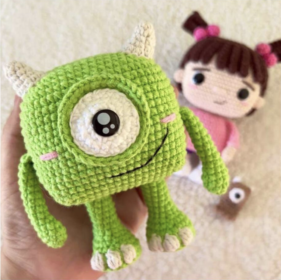 Monsters Crochet Pattern Bundle – Mike, Sullivan, Boo & Mini Mike Amigurumi PDF - Image 5