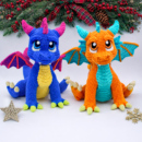 Cute colorful crochet dragons amigurumi plush toys handmade fantasy dragon crochet pattern.