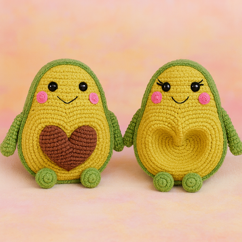 Avocados in Love Crochet Pattern PDF | Amigurumi Couple with Heart - Image 2