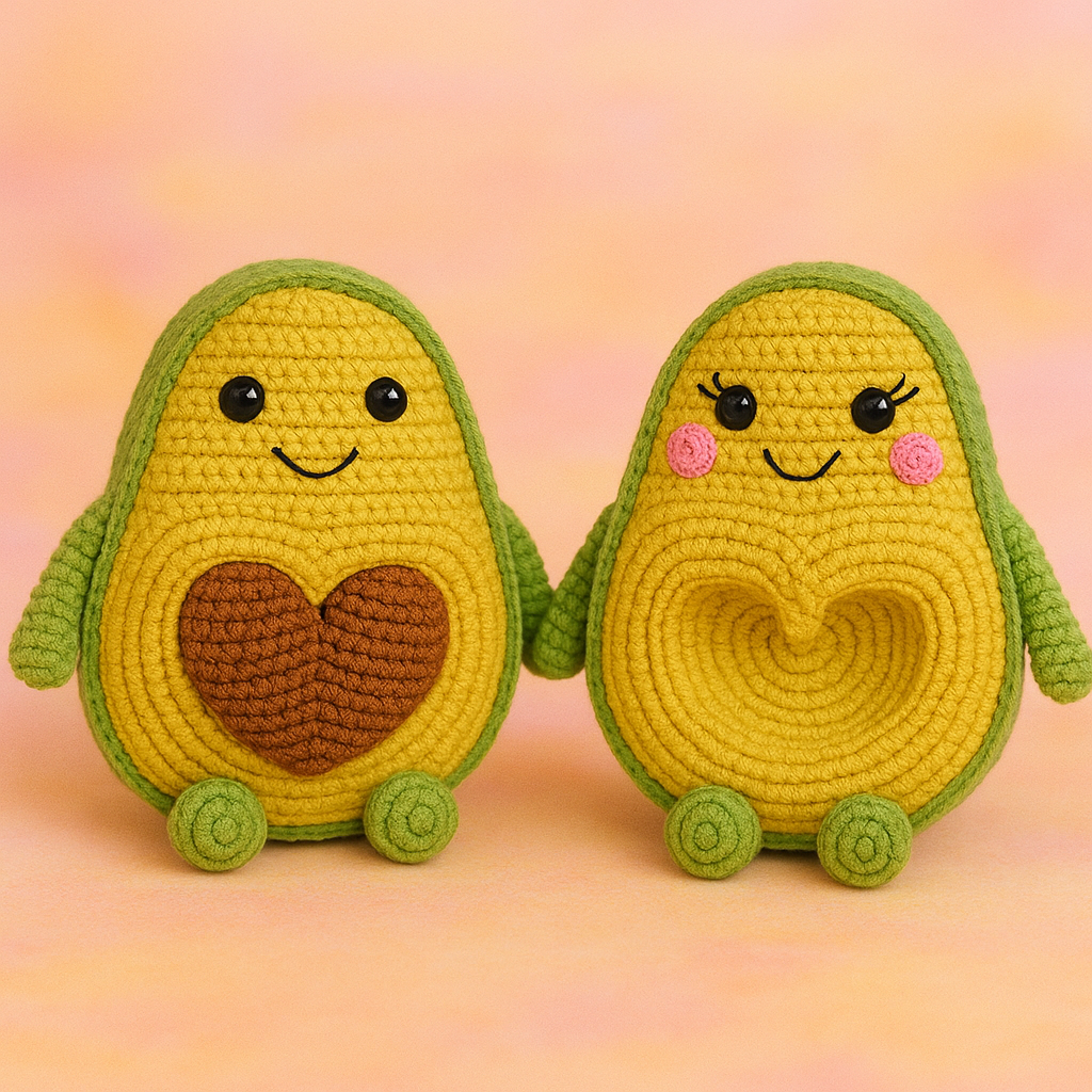 Avocados in Love Crochet Pattern PDF | Amigurumi Couple with Heart - Image 4