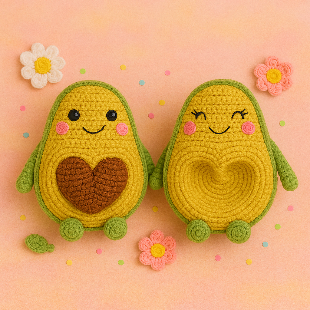 Avocados in Love Crochet Pattern PDF | Amigurumi Couple with Heart - Image 5