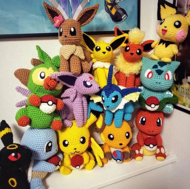 24-in-1 Pokémon Crochet Patterns Bundle PDF | Amigurumi Plush Toy Collection | Pikachu Charmander Squirtle Crochet Patterns - Image 4