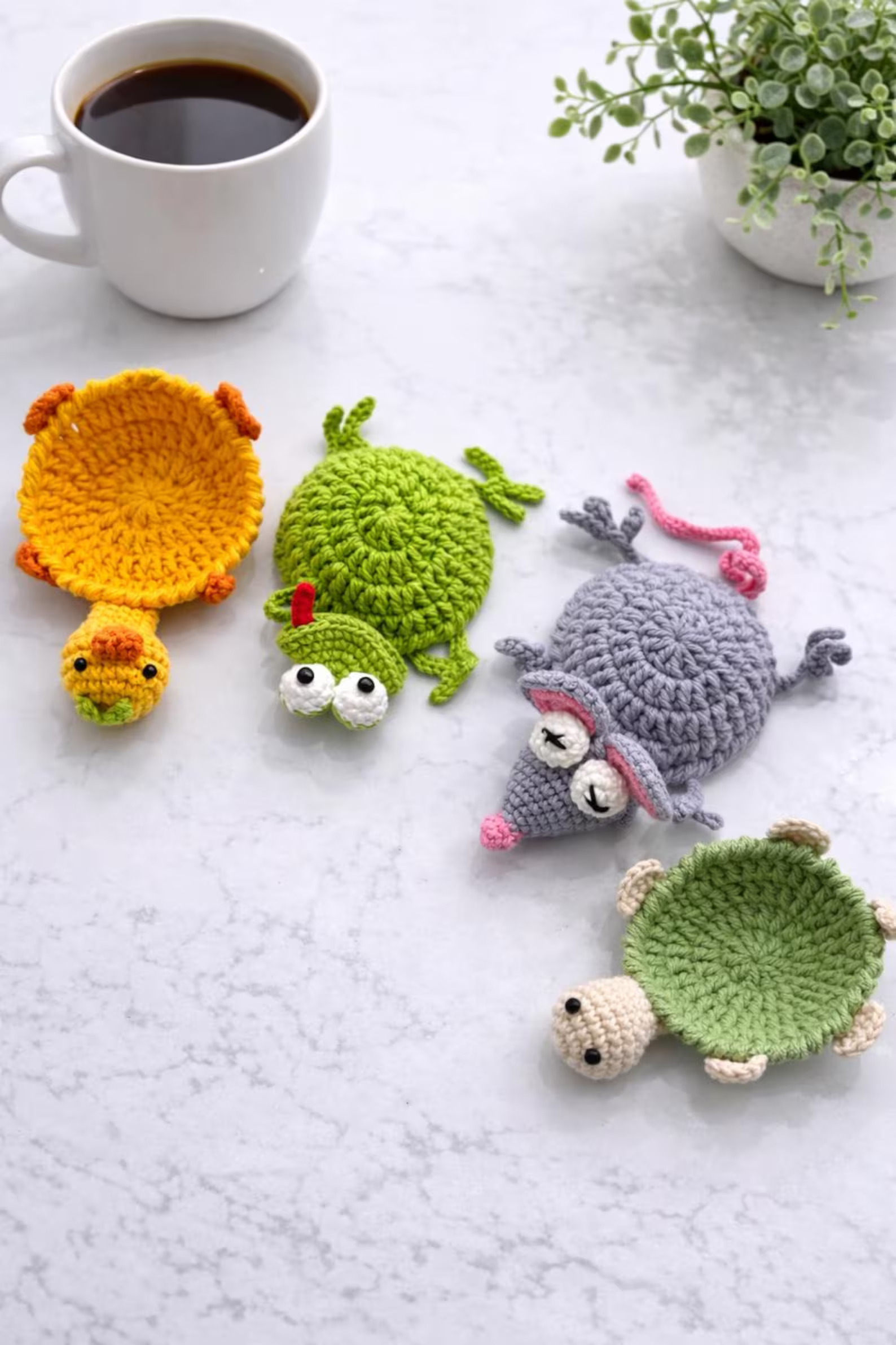 20 Animal Crochet Coaster Patterns PDF – Cute Amigurumi Coasters Bundle for Beginners - Image 15