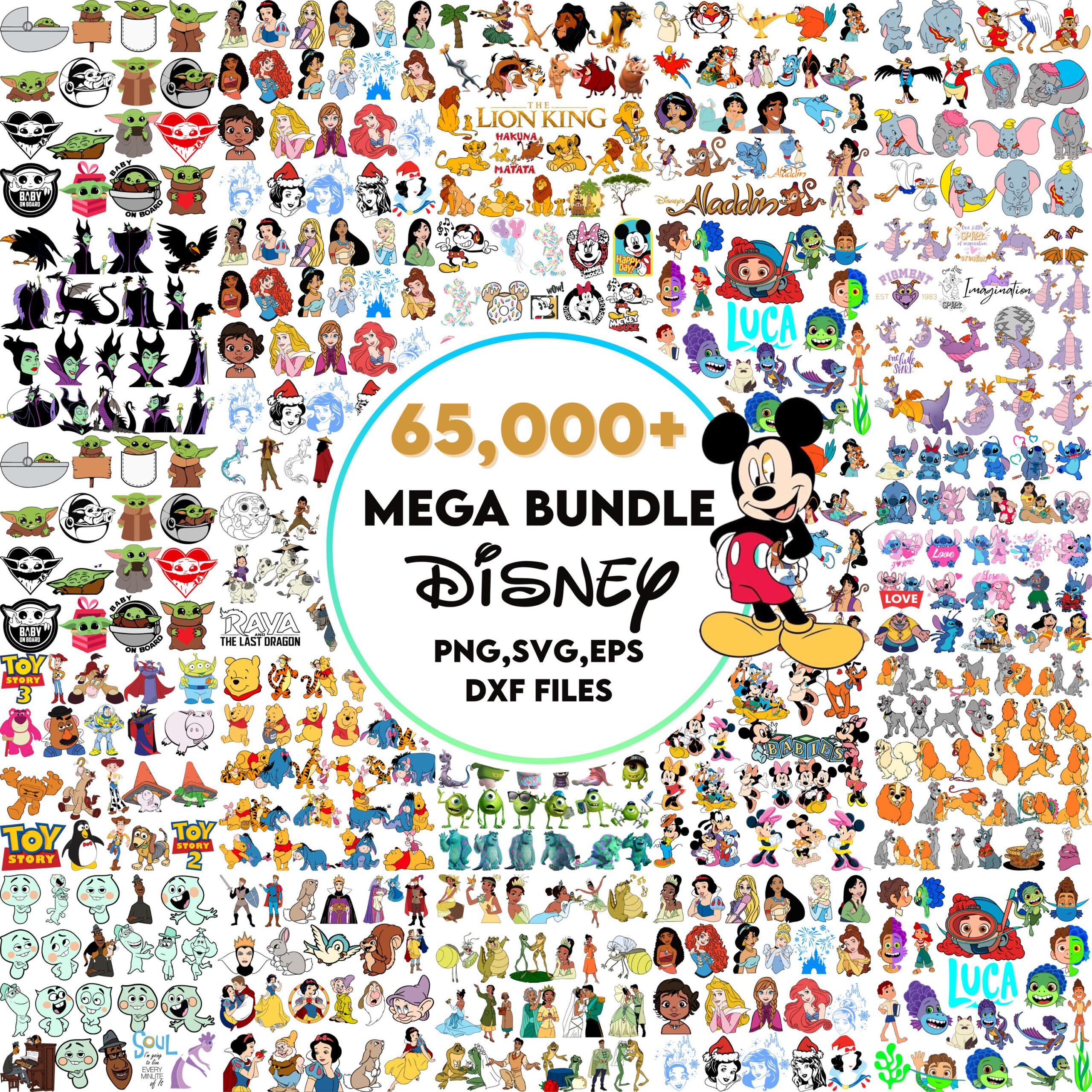 65000+ Special Mega Bundle SVG PNG Princess, Mickey Mouse, Sublimation Files Cartoon Bundle , Digital Download